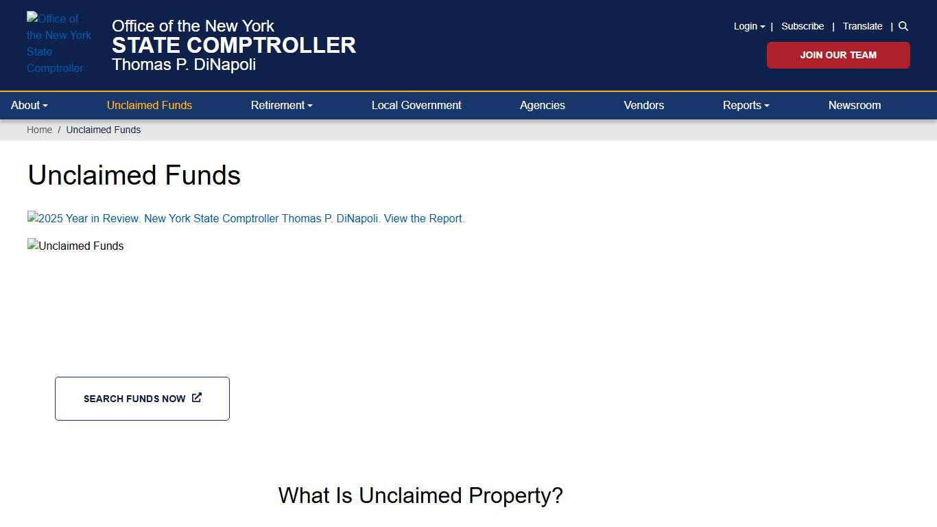 Unclaimed Funds | Office of the New York State Comptroller