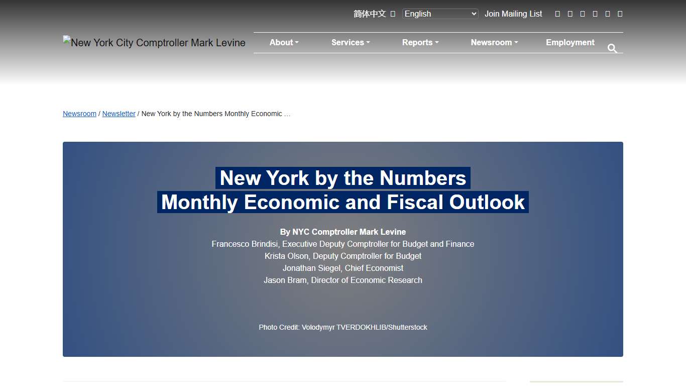 New York by the Numbers Monthly Economic and Fiscal Outlook No. 109 – January 2026 - Office of the New York City Comptroller Mark Levine